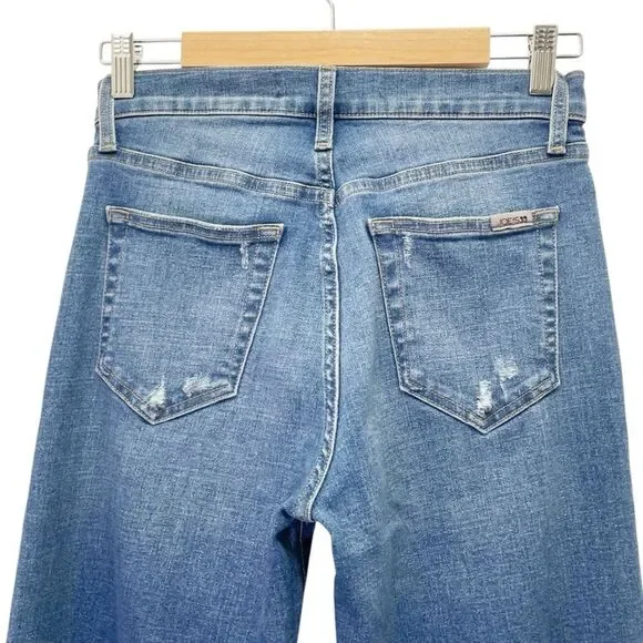 Joe’s Jeans High Rise Wide Leg Distressed Jean in Belenos Medium Wash Size 26